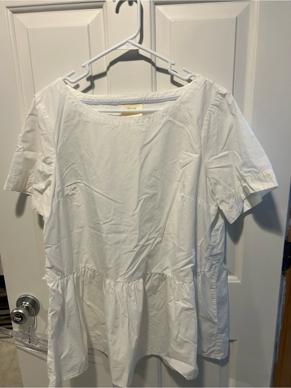 Maeve Anthropologie Darla Poplin Swing Top Women's Large Short Sleeve